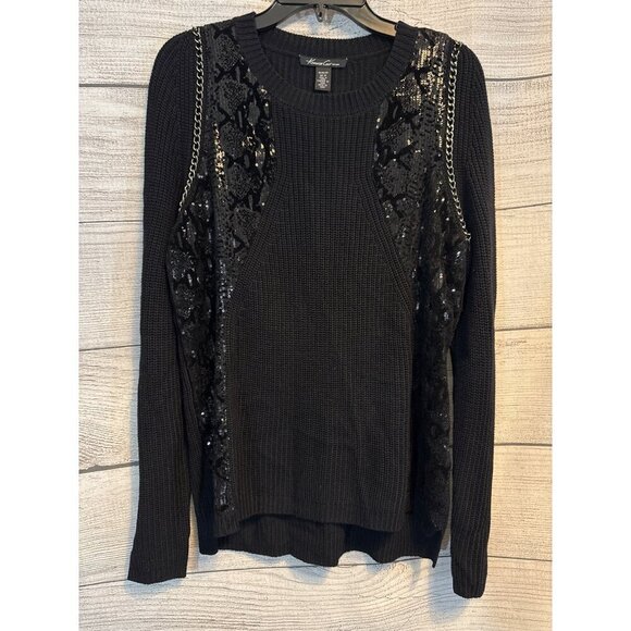 NWT Kenneth Cole Sweater With Sequin Details & Chain Size M - Picture 1 of 4